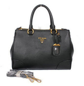2014 Prada royalBlue calfskin leather tote bag BN2324 black